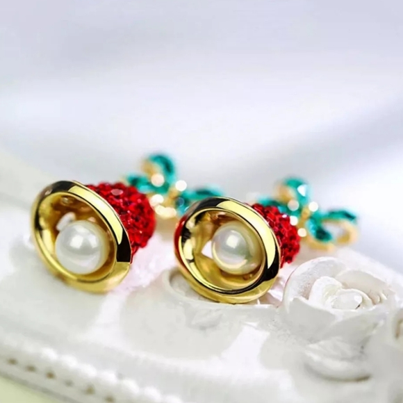 Red Bells Dangle Earrings - Picture 4 of 6